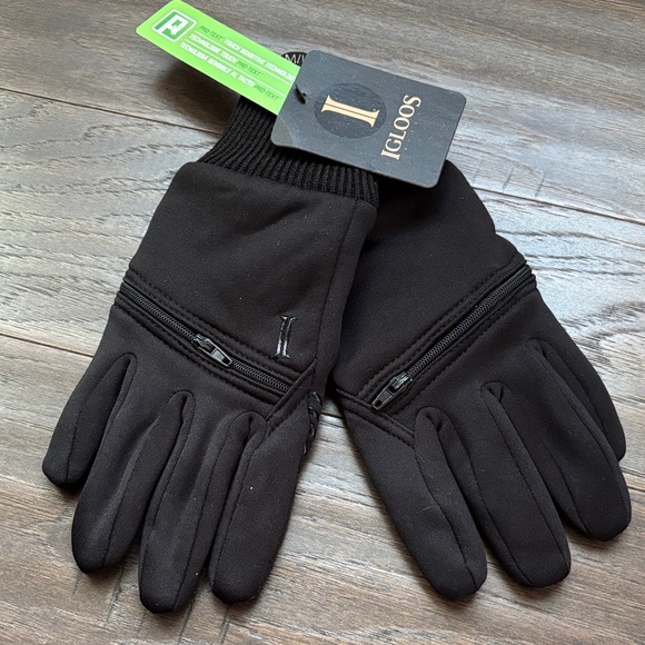 Igloos Accessories - Igloos Pro Touch Sensitive tech,silicone palm,zip pocket,knit cuff,stretch glove